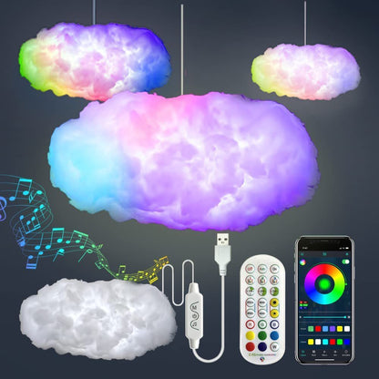 Cotton Cloud Lightning Lamp by Velora